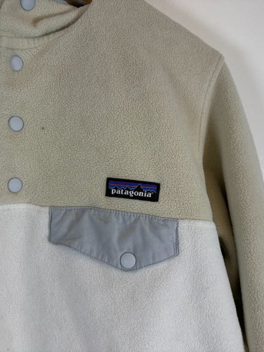 Patagonia Synchilla Snap T Fleece Jacket Womens Size L Brown White Pullover - Picture 2 of 6